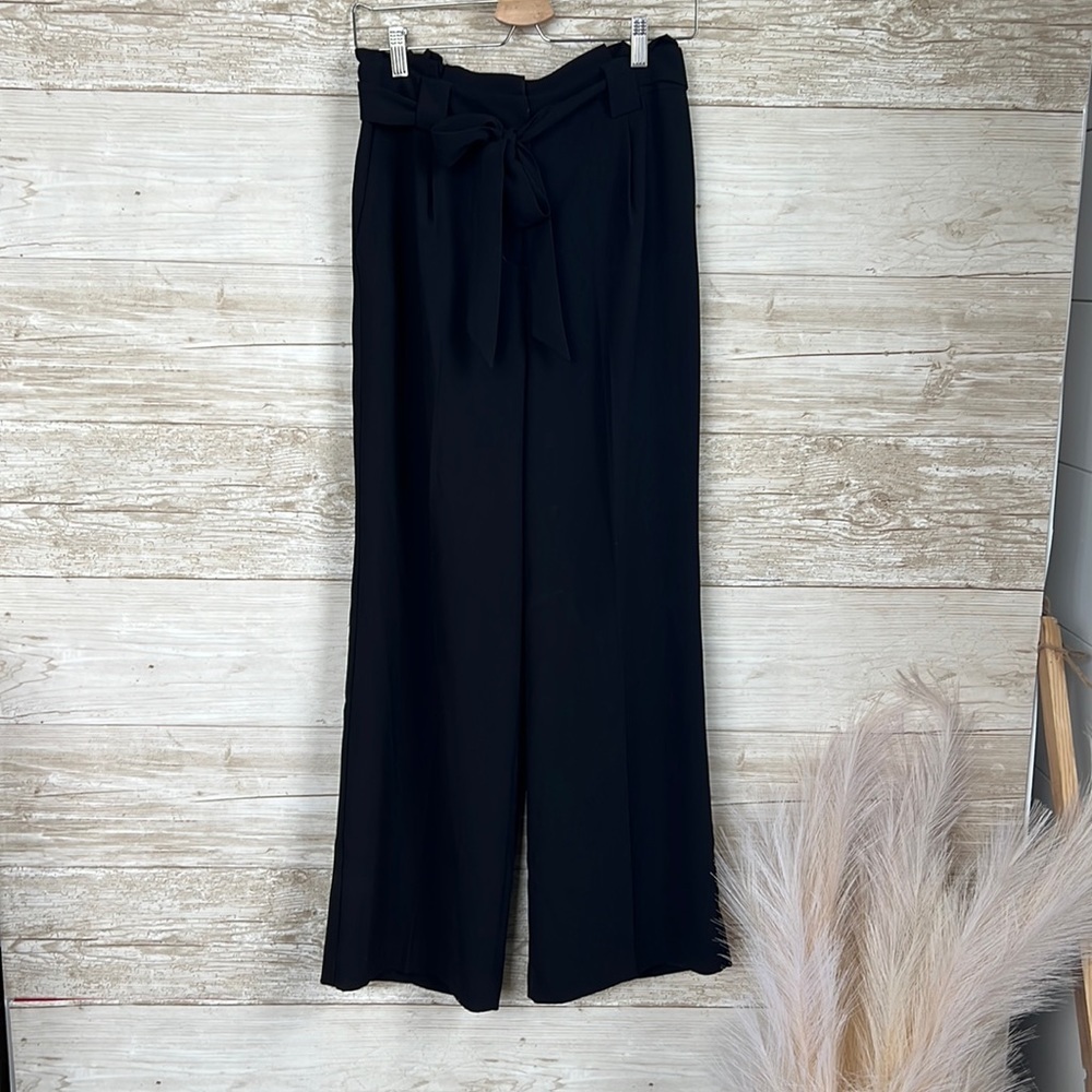 Express Black Wide Leg Paperbag Waist Pants